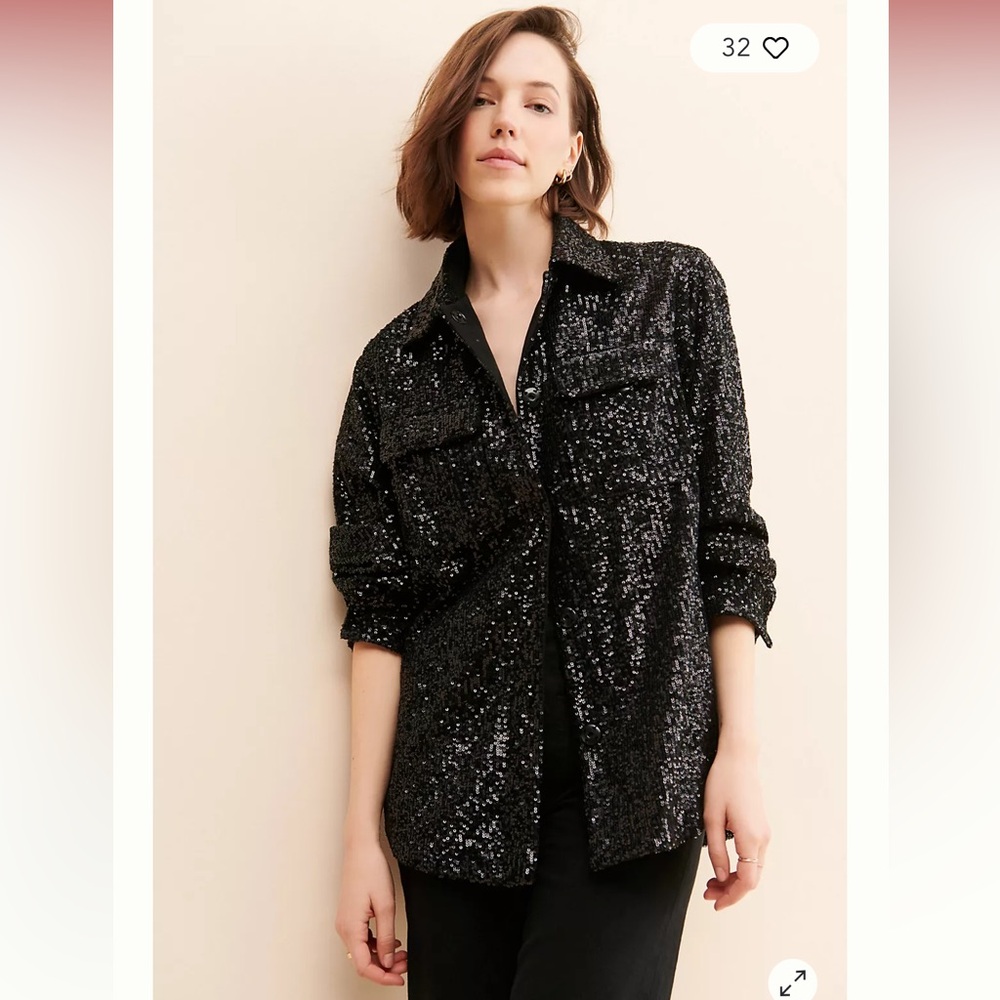 BB Dakota Glitter Sweet Shirt Jacket size Small